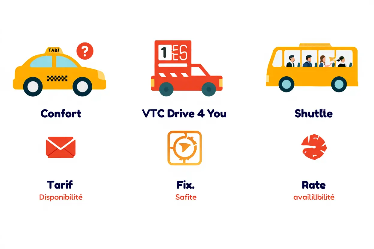 Comparaison tarifs transport aéroport