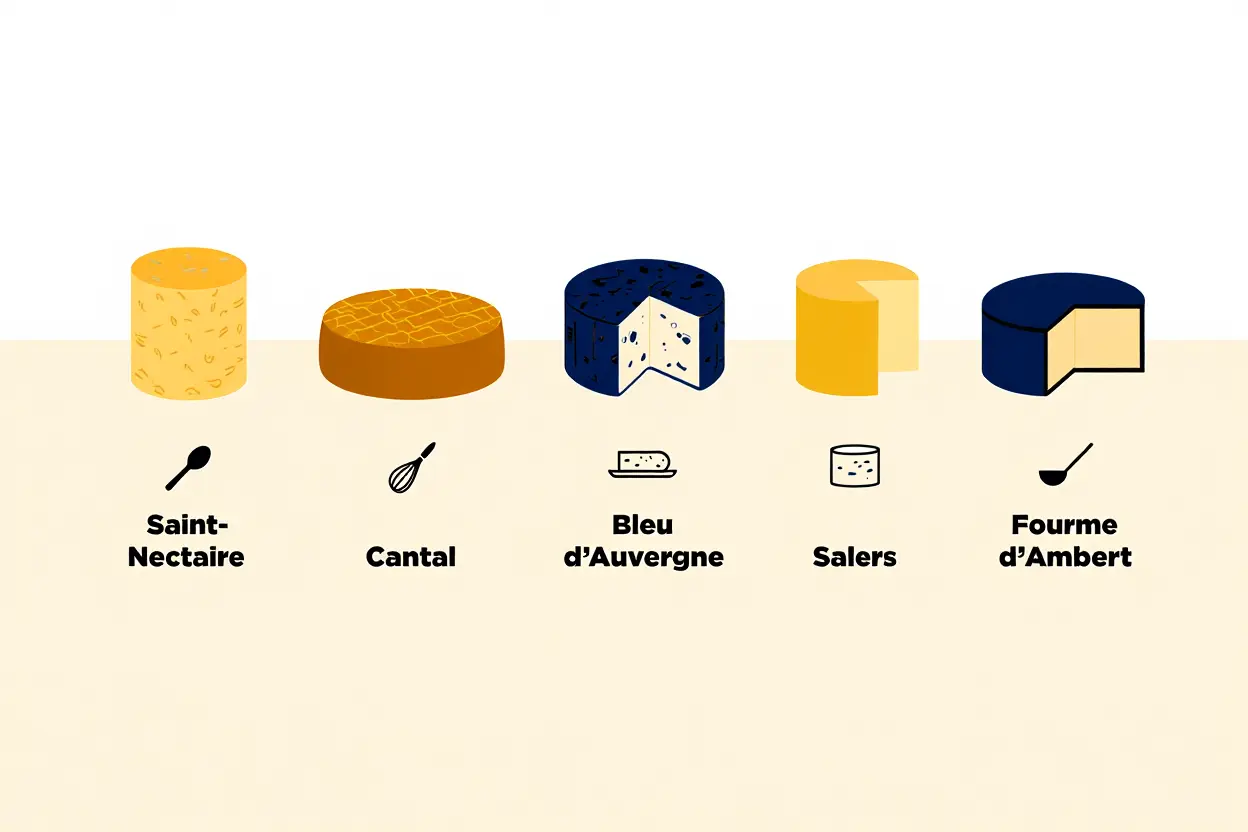 Cinq fromages auvergnats AOP