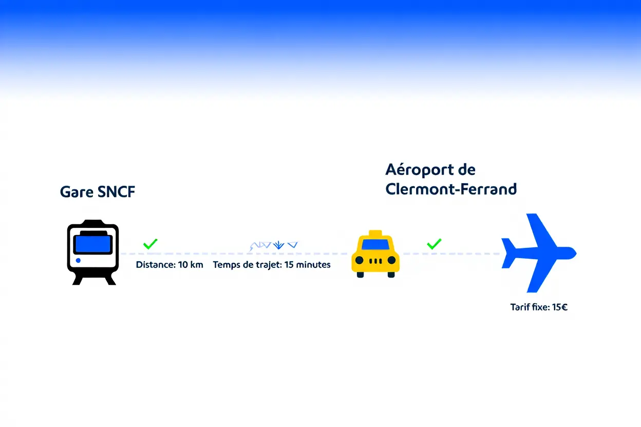 Parcours taxi gare vers aéroport