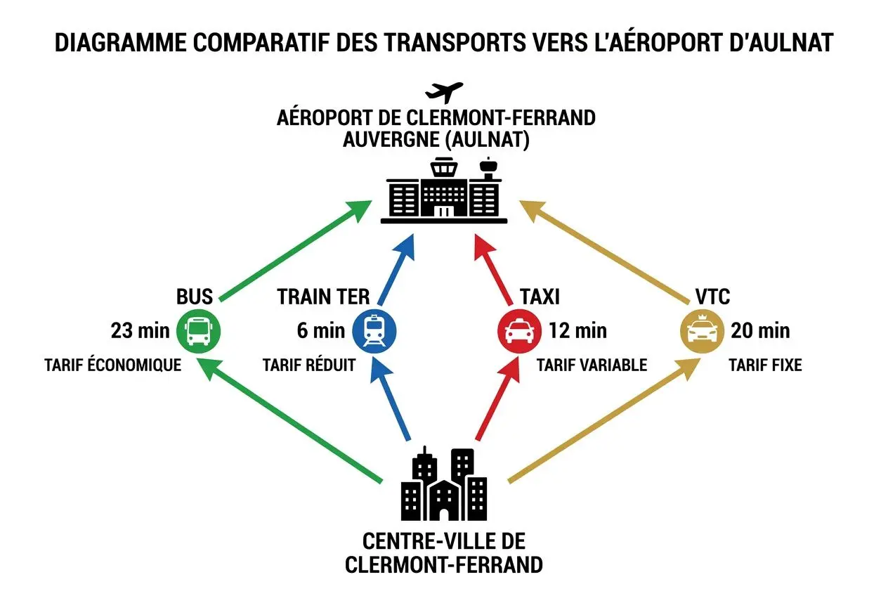 Moyens de transport aéroport Clermont-Ferrand