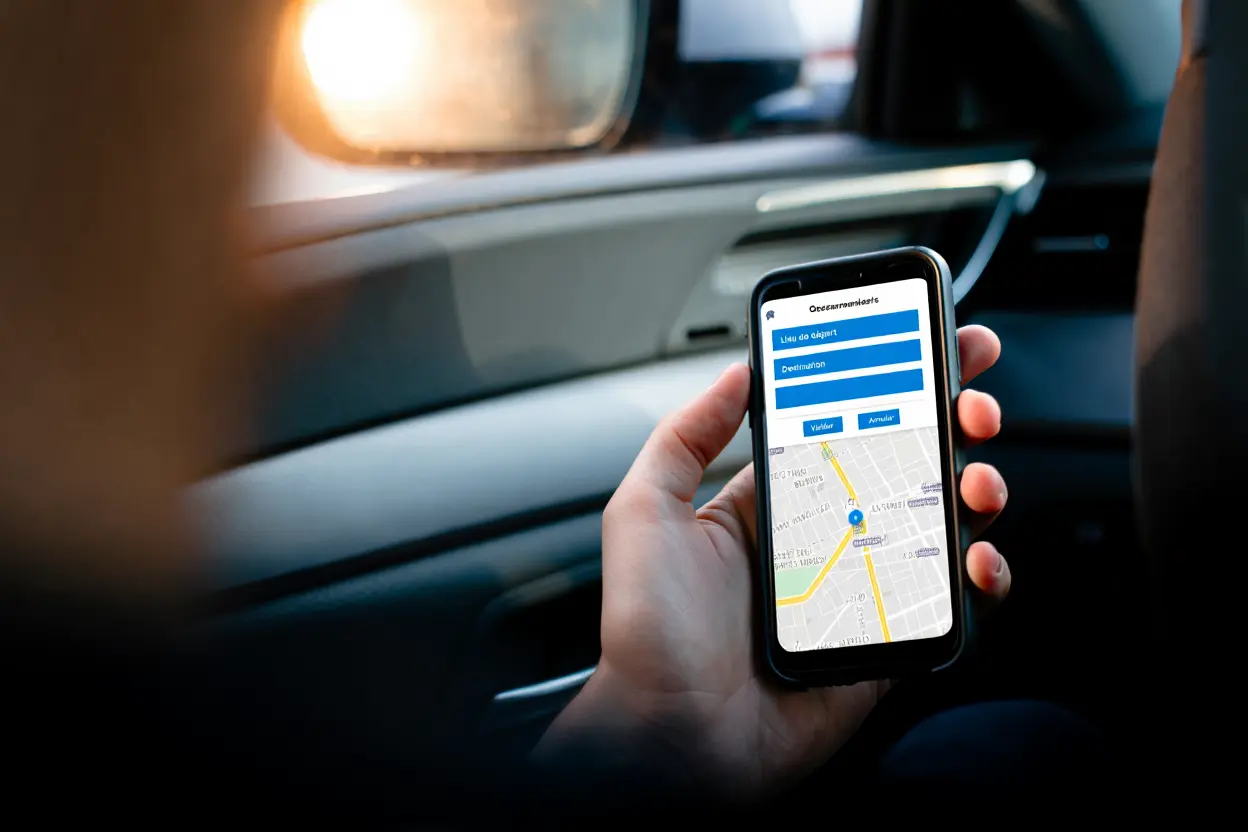 Interface de réservation taxi en ligne