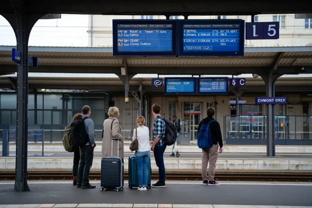 Parvis gare Clermont-Ferrand départ navettes