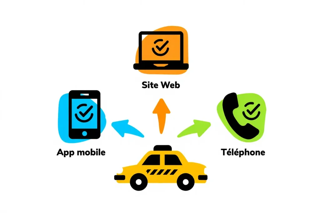 Canaux de réservation taxi