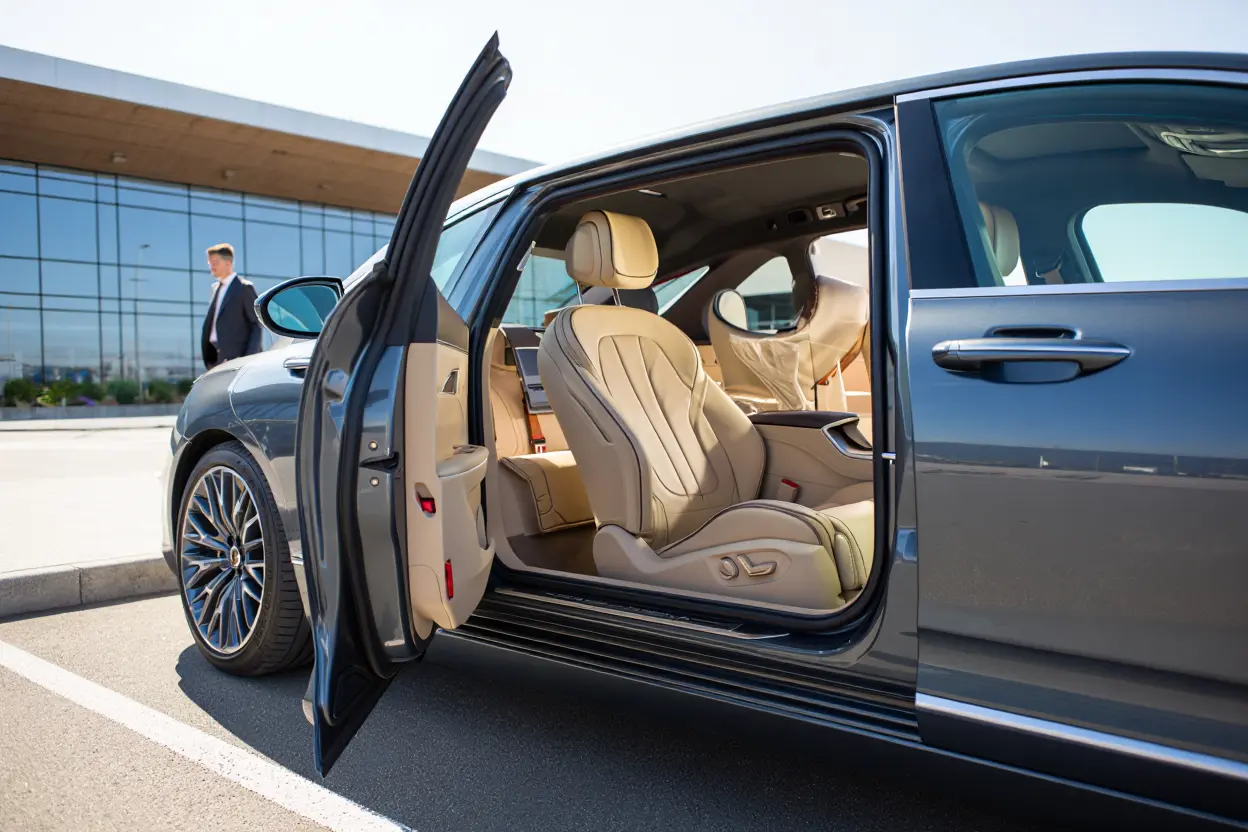 Taxi VTC devant aéroport Clermont-Ferrand